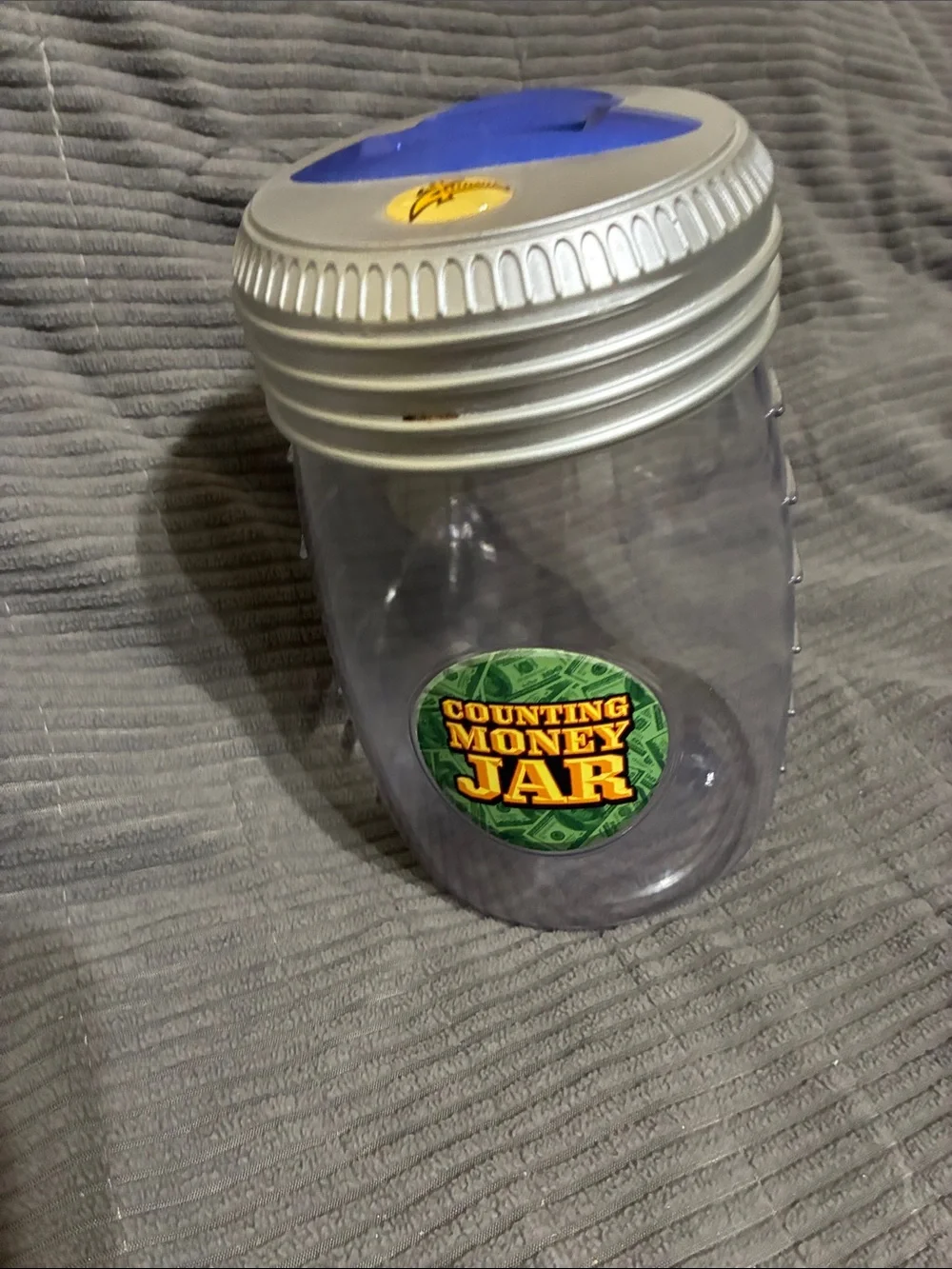 Counting Money Jar - Clear Plastic Savings Bank